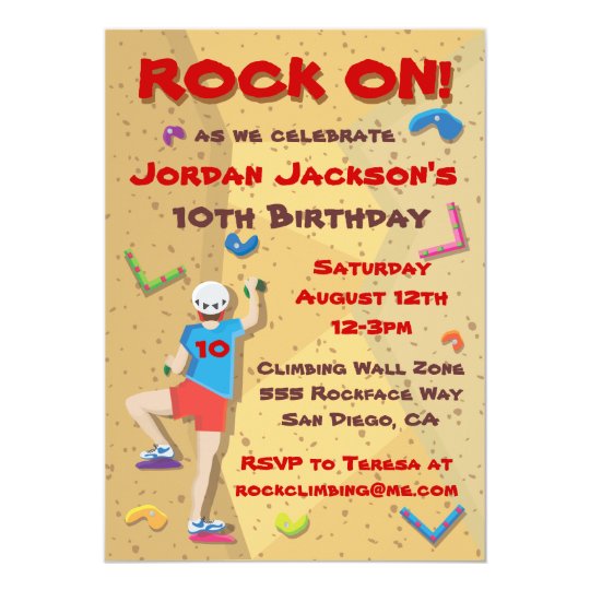 Rock Climbing Party Invitations