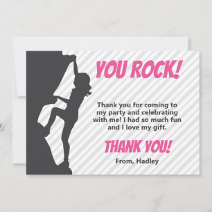 Rock Climbing Party Thank You Card