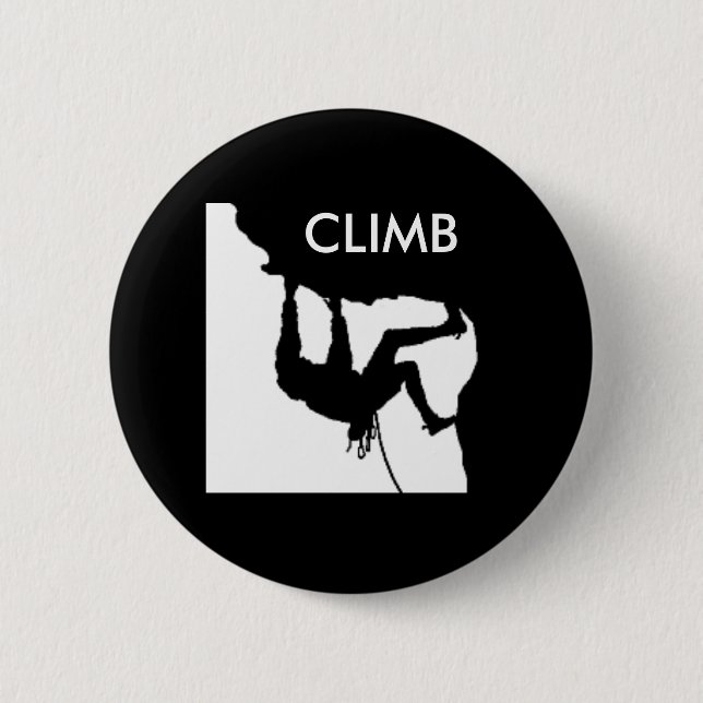 rock climbing pinback button (Front)