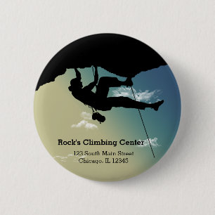 Rock Climbing Pinback Button