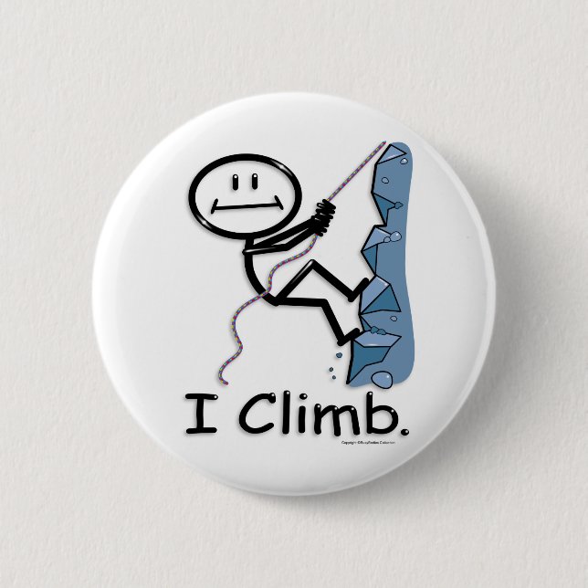 Rock Climbing Pinback Button (Front)