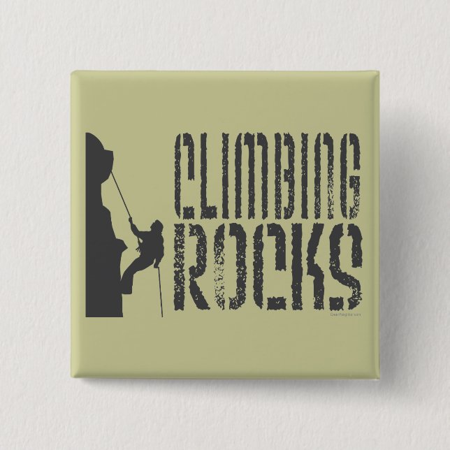 Rock Climbing Pinback Button (Front)