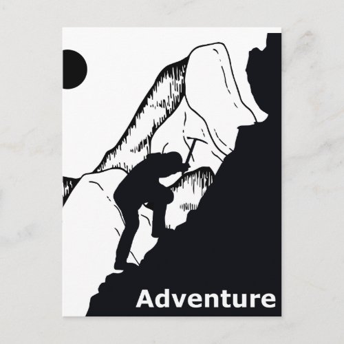 Rock climbing postcard