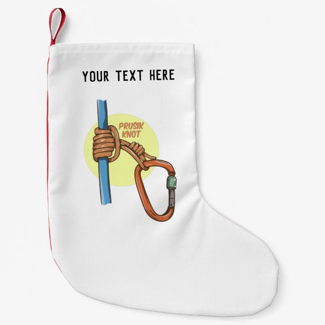 Rock Climbing Prusik Hitch Small Christmas Stocking (Front)