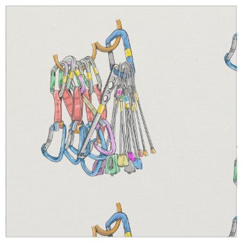 Rock Climbing Quickdraws And Wires Fabric by earlykirky at Zazzle