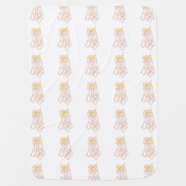 Rock climbing quickdraws line art baby blanket (Front)