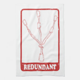 Rock climbing redundant belay station kitchen towel