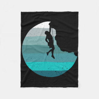 Rock Climbing Retro Bouldering Climber Vintage Sty Fleece Blanket