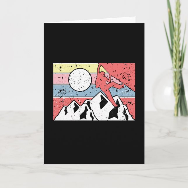 Rock Climbing Retro Vintage Card (Front)