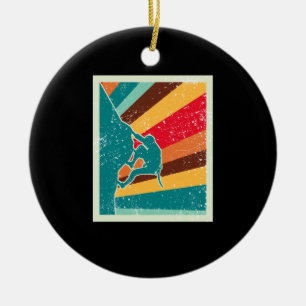 Rock Climbing Retro Vintage Ceramic Ornament