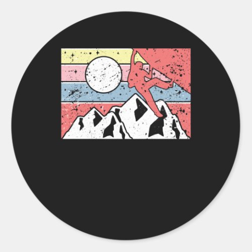 Rock Climbing Retro Vintage Classic Round Sticker