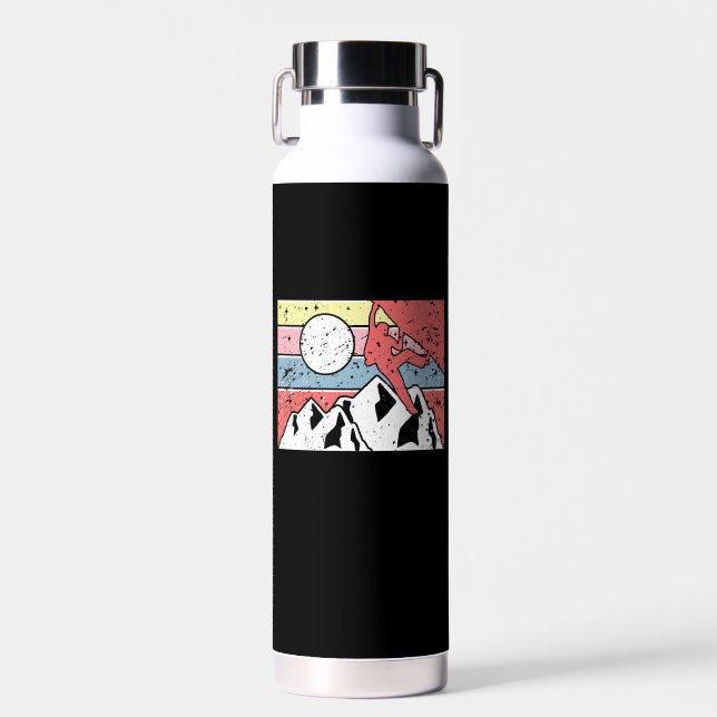 Rock Climbing Retro Vintage Water Bottle (Front)