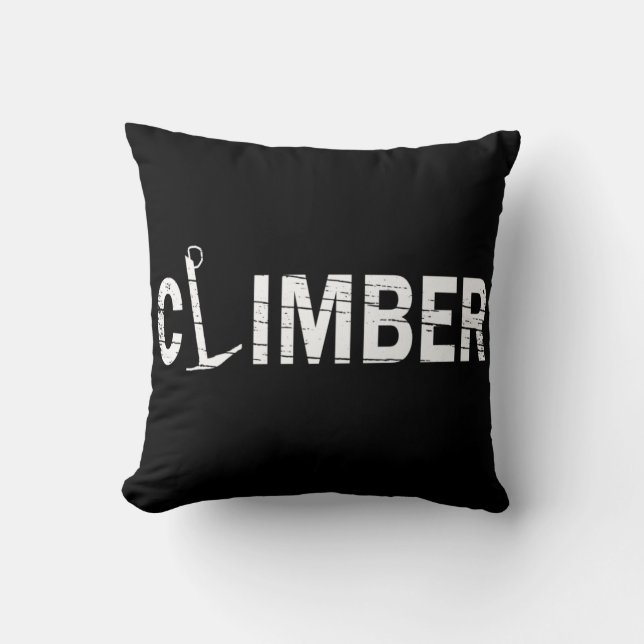 rock climbing rockclimber throw pillow (Front)