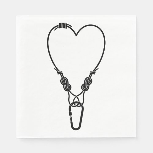 Rock climbing rope  Climbing love heart Napkins