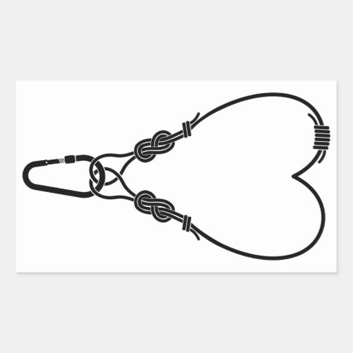 Rock climbing rope  Climbing love heart Rectangular Sticker