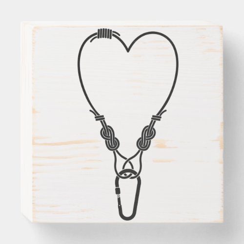 Rock climbing rope  Climbing love heart Wooden Box Sign