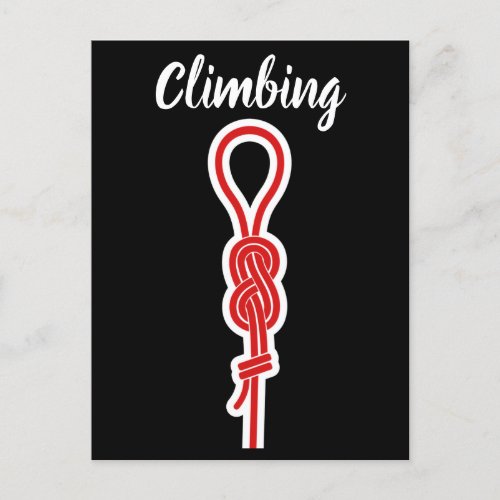 Rock climbing rope figure 8 postcard