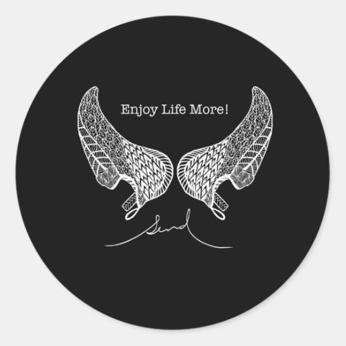 Rock Climbing Shoes Angel Wings white design  Magn Classic Round Sticker