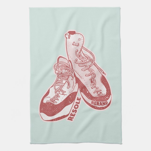 Rock climbing shoes resole kitchen towel (Vertical)