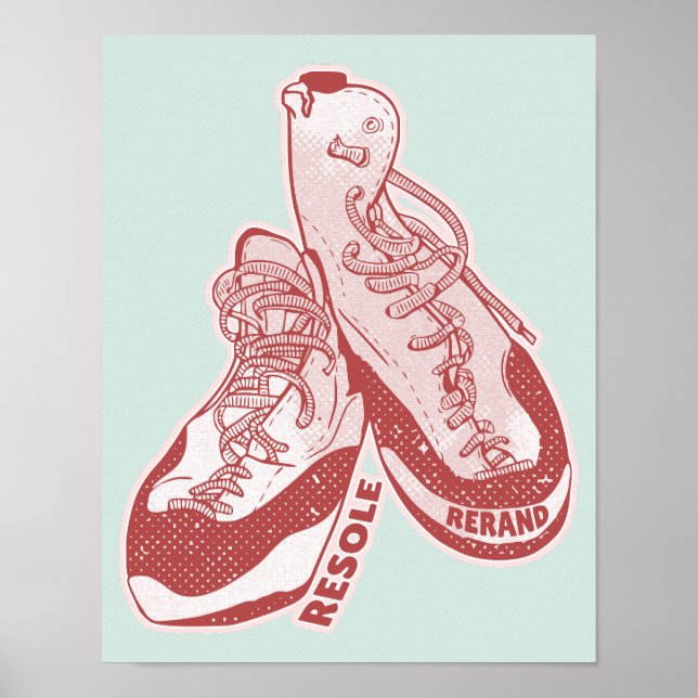 Rock climbing shoes resole poster (Front)