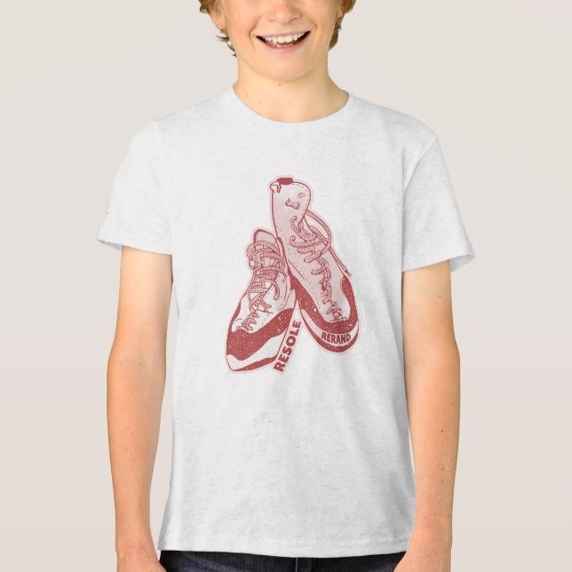 Rock climbing shoes resole Tri-Blend shirt (Front)