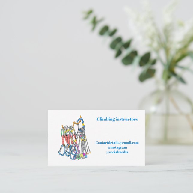 Rock Climbing shop equipment  Business Card (Standing Front)