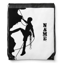 Rock Climbing Silhouette Drawstring Backpack Rock Climbing Silhouette Drawstring Backpack