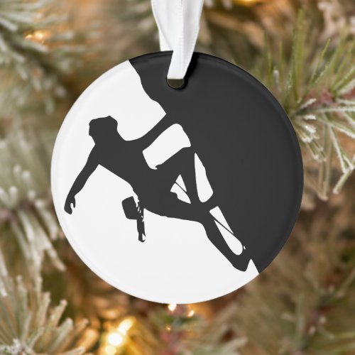 Rock Climbing Silhouette Ornament