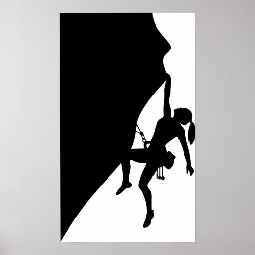 Rock Climbing Silhouette Poster