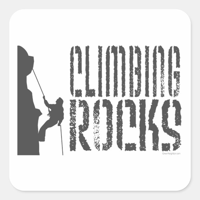 Rock Climbing Square Sticker (Front)