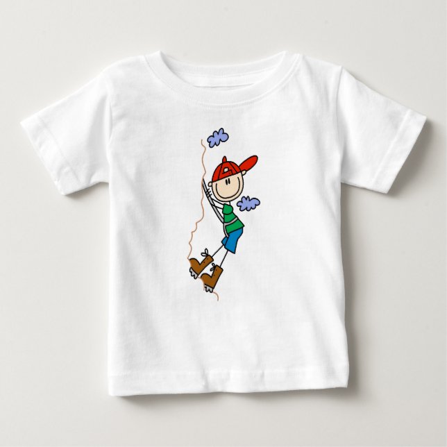 Rock Climbing Stick Figure Baby T-Shirt (Front)