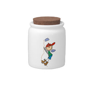 Rock Climbing Stick Figure Candy Jar