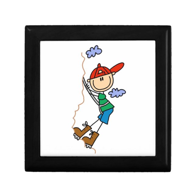 Rock Climbing Stick Figure Keepsake Box (Front)