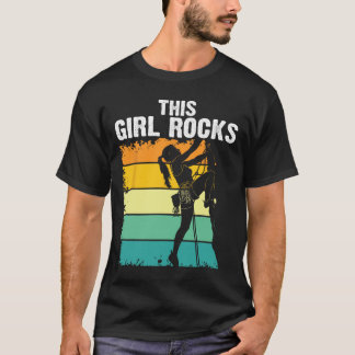 Rock Climbing, This Girl Rocks, Bouldering, Mounta T-Shirt