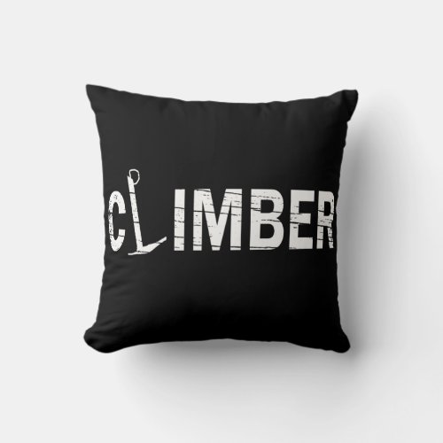 Rock climbing throw pillow