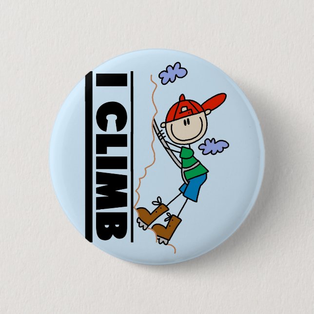 Rock Climbing Tshirts and Gifts Button (Front)