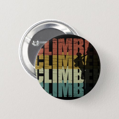 Rock climbing vintage button