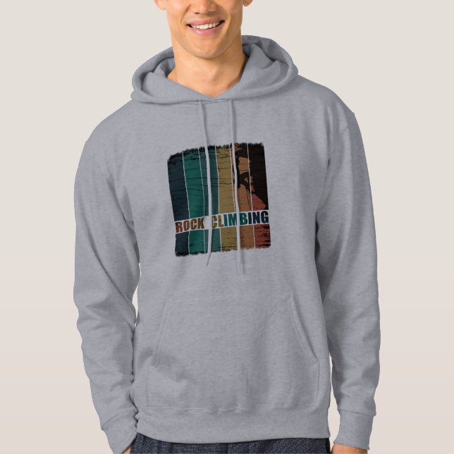 Rock climbing vintage climber hoodie (Front)