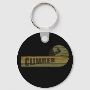 Rock climbing vintage climber keychain