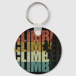 Rock climbing vintage climber keychain