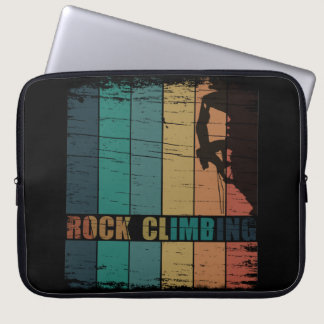 Rock climbing vintage climber laptop sleeve