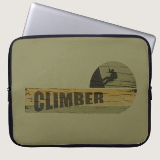 Rock climbing vintage climber laptop sleeve