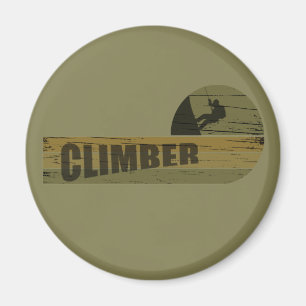 Rock climbing vintage climber magnet