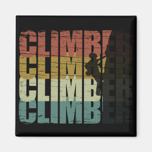Rock climbing vintage climber magnet