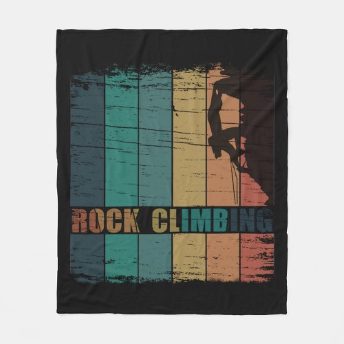 Rock climbing vintage fleece blanket