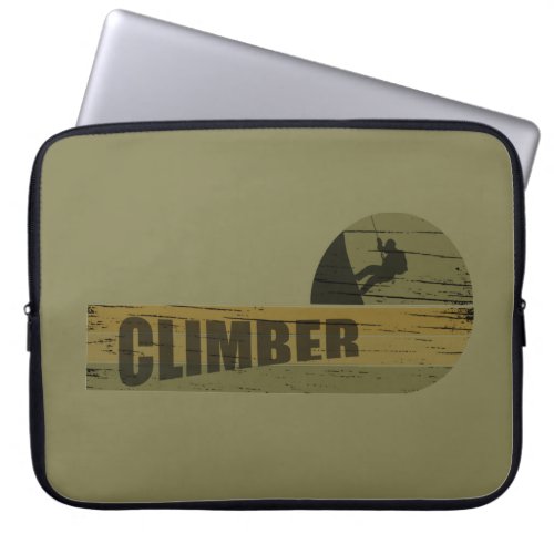 Rock climbing vintage laptop sleeve