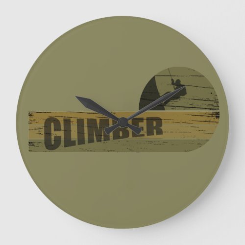 Rock climbing vintage large clock