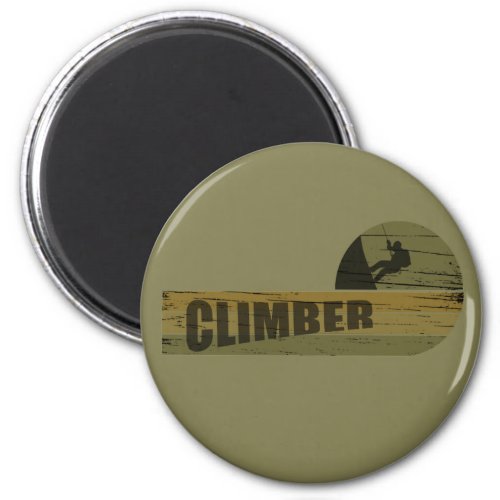 Rock climbing vintage magnet
