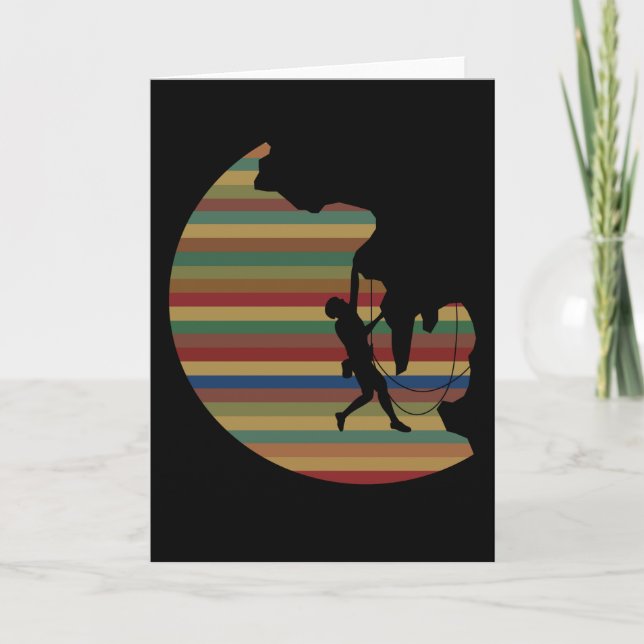 Rock Climbing Vintage Mountaineering Bouldering Card (Front)