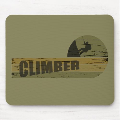 Rock climbing vintage mouse pad